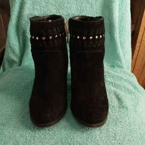 I.N.C International Concepts black fringed booties